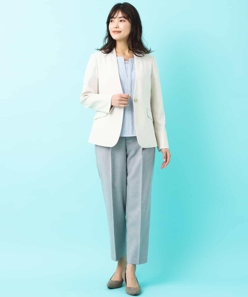 a.v.v（アーヴェヴェ）の「【洗える】Ｖネックジャケット（その他アウター・レディース・アイボリー/ライトグレー・34/36/38/40/42）」の17枚目の写真