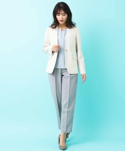 a.v.v（アーヴェヴェ）の「【洗える】Ｖネックジャケット（その他アウター・レディース・アイボリー/ライトグレー・34/36/38/40/42）」の18枚目の写真