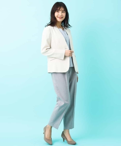 a.v.v（アーヴェヴェ）の「【洗える】Ｖネックジャケット（その他アウター・レディース・アイボリー/ライトグレー・34/36/38/40/42）」の19枚目の写真