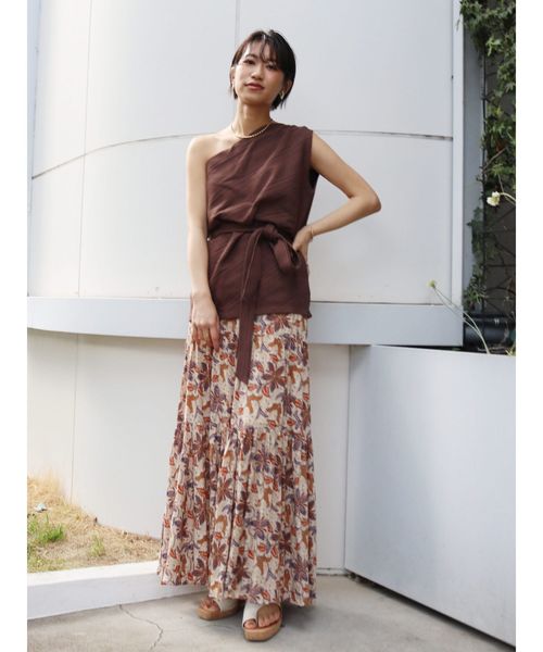 Ungrid（アングリッド）の「バティックプリントマーメイドスカート（スカート・レディース・ブラック/ベージュ・FREE）」の4枚目の写真