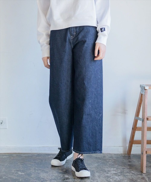 KANGOL(カンゴール)の「KANGOL【カンゴール】ワイド岡山デニムパンツ(デニムパンツ・レディース・ダークブルー・M/L/S)」の1枚目の写真