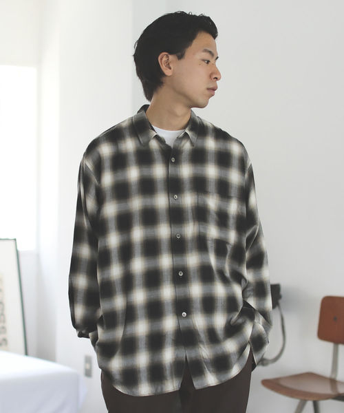 即納 大特価 チェック オンブレ セール Beams オンブレ チェック イージーシャツ シャツ ブラウス Beams ビームス のファッション 未使用品 の