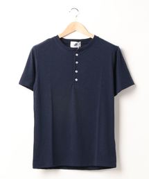 /スラブ天竺ヘンリーネックTシャツ/