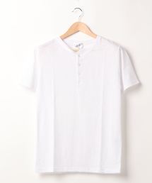 /スラブ天竺ヘンリーネックTシャツ/