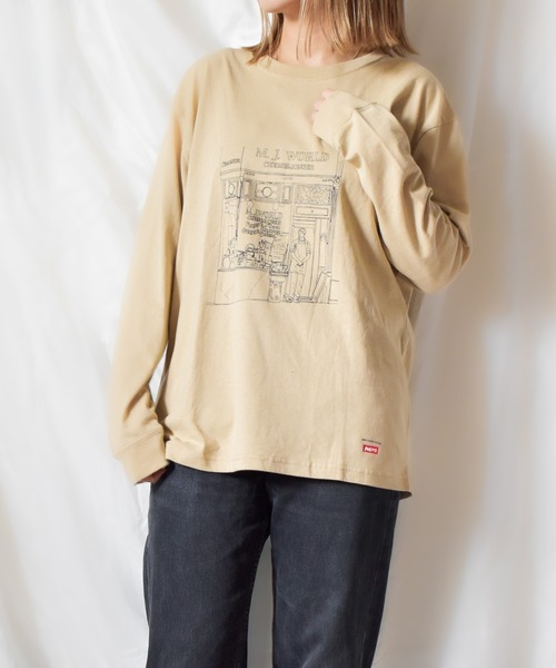 Naked Rust and other POEMS(ネイキッドラストアンドアザーポエムス)の「/Naked Rust and other POEMS/手書きプリント 長袖カットソー(Tシャツ/カットソー・レディース・ホワイト/ブラック/ベージュ・LARGE/MEDIUM)」の10枚目の写真