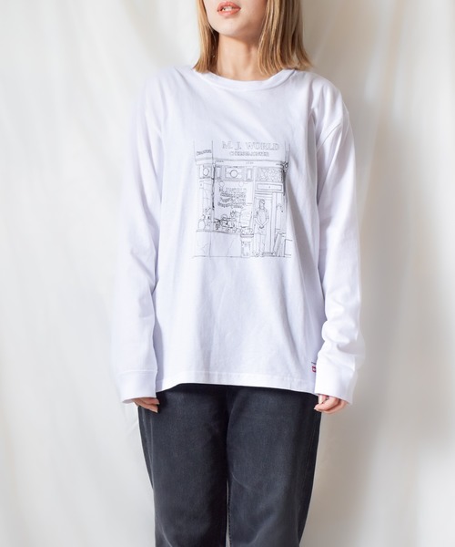 Naked Rust and other POEMS(ネイキッドラストアンドアザーポエムス)の「/Naked Rust and other POEMS/手書きプリント 長袖カットソー(Tシャツ/カットソー・レディース・ホワイト/ブラック/ベージュ・LARGE/MEDIUM)」の9枚目の写真