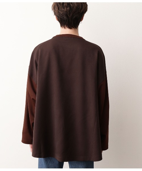 JUNRED（ジュンレッド）の「アシンメトリービックシルエットプルオーバー（Tシャツ/カットソー・メンズ・ブラック/キャメル・M/L）」の13枚目の写真