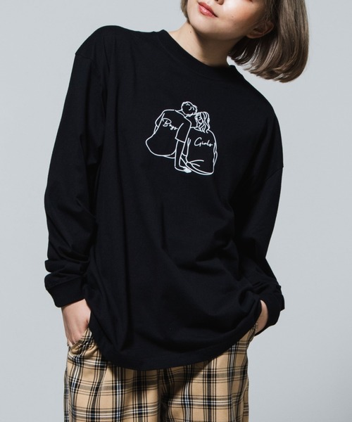 WEGO（ウィゴー）の「WEGO/boys&girlsプリントロンT（Tシャツ/カットソー・レディース・ホワイト/ブラック・SMALL/MEDIUM/LARGE）」の2枚目の写真