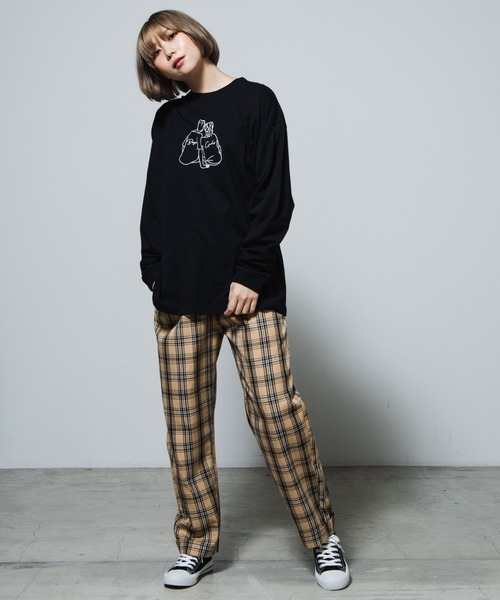 WEGO（ウィゴー）の「WEGO/boys&girlsプリントロンT（Tシャツ/カットソー・レディース・ホワイト/ブラック・SMALL/MEDIUM/LARGE）」の3枚目の写真