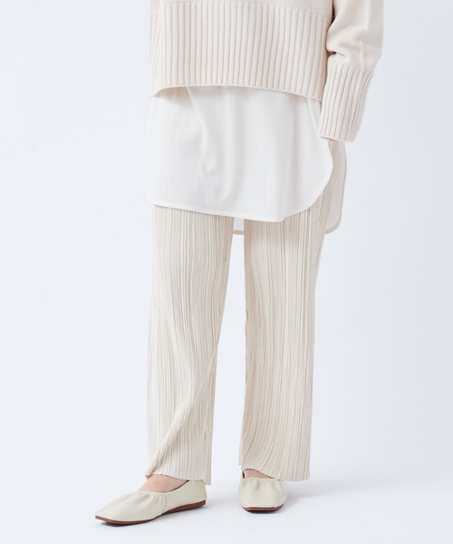 DouDou(ドゥドゥ)の「【WEB限定】プリーツパンツ(その他パンツ・レディース・オフホワイト/ブラウン/グリーン・FREE)」の2枚目の写真