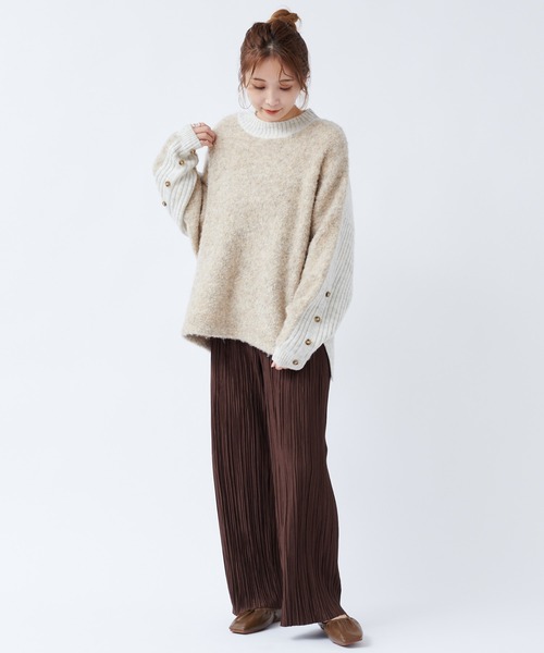 DouDou(ドゥドゥ)の「【WEB限定】プリーツパンツ(その他パンツ・レディース・オフホワイト/ブラウン/グリーン・FREE)」の10枚目の写真