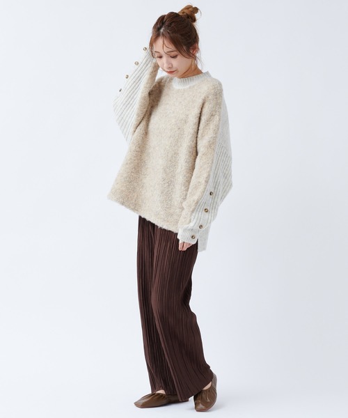 DouDou(ドゥドゥ)の「【WEB限定】プリーツパンツ(その他パンツ・レディース・オフホワイト/ブラウン/グリーン・FREE)」の13枚目の写真