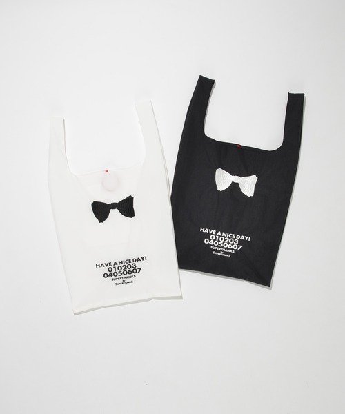 SUPERTHANKS(スーパーサンクス)の「『SUPERTHANKS』HAVE A NICE DAY! ECO BAG(エコバッグ/サブバッグ・レディース・ホワイト/ブラック・FREE)」の7枚目の写真