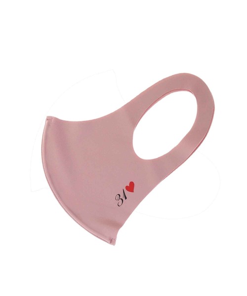 31 Sons de mode（トランテアン　ソン　ドゥ　モード）の「オリジナルハートロゴマスク 【Made in JAPAN】（マスク・レディース・オフホワイト/ライトグレー/ピンク・FREE）」の3枚目の写真