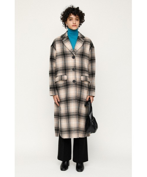 SLY チェック柄ロングチェスターコート SLY チェック柄ロングチェスターコート