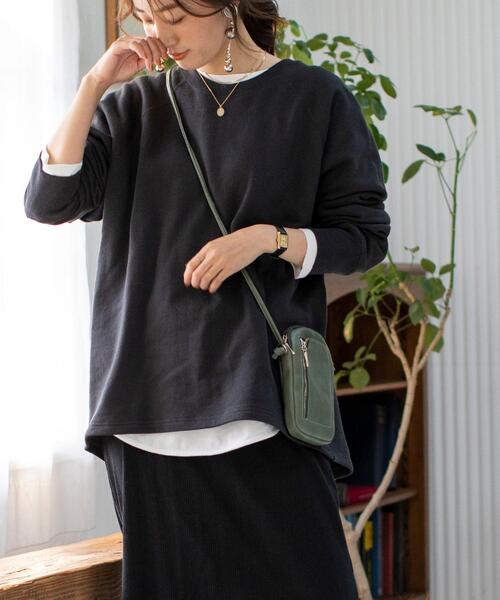 coen(コーエン)の「【WEB限定カラー】オーガニック混USAコットン裏毛ラグランクルーネックバックスリットスウェット(Tシャツ/カットソー・レディース・ブラック/ライトピンク/クリーム/ホワイト/グレー・FREE)」の2枚目の写真