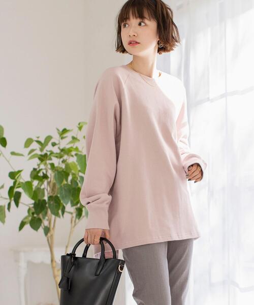 coen(コーエン)の「【WEB限定カラー】オーガニック混USAコットン裏毛ラグランクルーネックバックスリットスウェット(Tシャツ/カットソー・レディース・ブラック/ライトピンク/クリーム/ホワイト/グレー・FREE)」の18枚目の写真