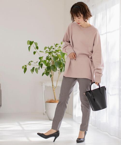 coen(コーエン)の「【WEB限定カラー】オーガニック混USAコットン裏毛ラグランクルーネックバックスリットスウェット(Tシャツ/カットソー・レディース・ブラック/ライトピンク/クリーム/ホワイト/グレー・FREE)」の20枚目の写真