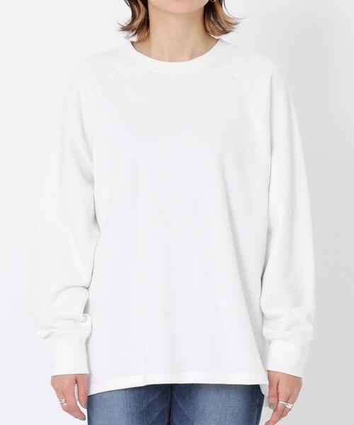 coen(コーエン)の「【WEB限定カラー】オーガニック混USAコットン裏毛ラグランクルーネックバックスリットスウェット(Tシャツ/カットソー・レディース・ブラック/ライトピンク/クリーム/ホワイト/グレー・FREE)」の14枚目の写真