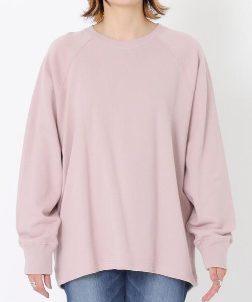 coen(コーエン)の「【WEB限定カラー】オーガニック混USAコットン裏毛ラグランクルーネックバックスリットスウェット(Tシャツ/カットソー・レディース・ブラック/ライトピンク/クリーム/ホワイト/グレー・FREE)」の17枚目の写真