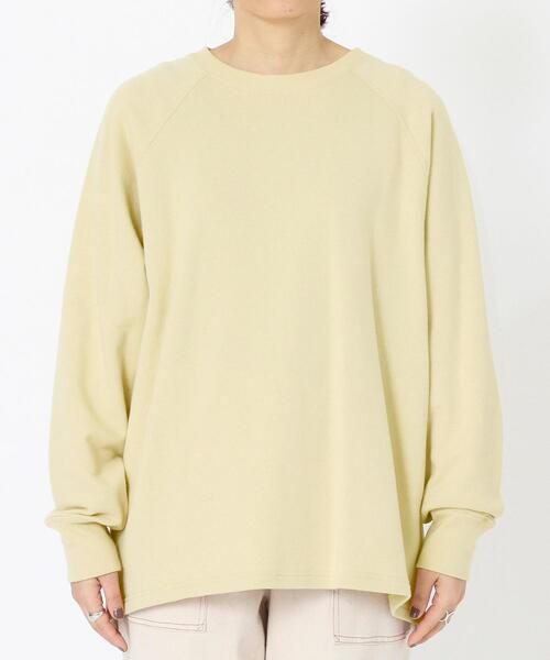 coen(コーエン)の「【WEB限定カラー】オーガニック混USAコットン裏毛ラグランクルーネックバックスリットスウェット(Tシャツ/カットソー・レディース・ブラック/ライトピンク/クリーム/ホワイト/グレー・FREE)」の7枚目の写真