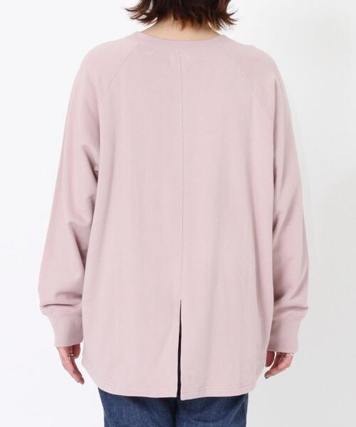 coen(コーエン)の「【WEB限定カラー】オーガニック混USAコットン裏毛ラグランクルーネックバックスリットスウェット(Tシャツ/カットソー・レディース・ブラック/ライトピンク/クリーム/ホワイト/グレー・FREE)」の9枚目の写真