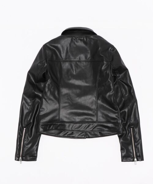 repipi armario（レピピ アルマリオ）の「フェイクレザーライダースジャケット（ライダースジャケット・キッズ・ブラック・SMALL/MEDIUM/LARGE）」の3枚目の写真