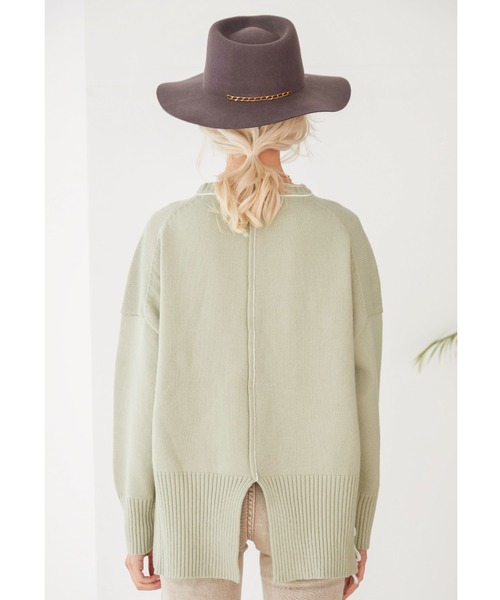 ALEXIA STAM(アリシアスタン)の「Contrast Stitch Knit Top/コントラストステッチニットトップ(ニット/セーター・レディース・アイボリー/グリーン系その他/ピンク系その他・FREE)」の4枚目の写真