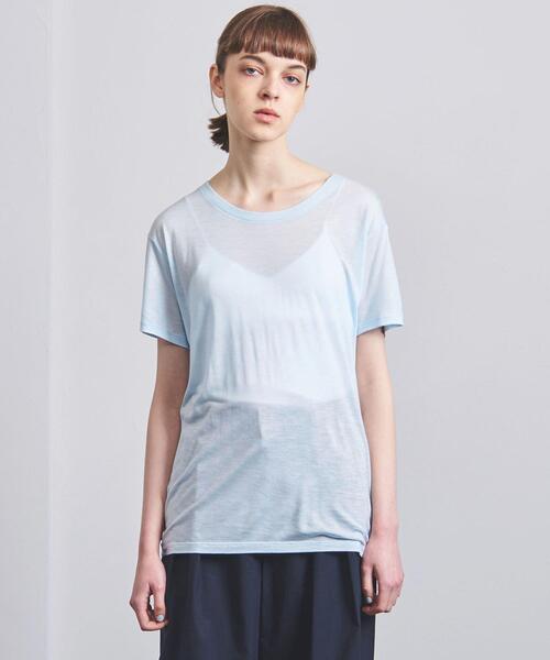 BASERANGE(ベースレンジ)の「<BASERANGE(ベースレンジ)>LOOSE ショートスリーブ Tシャツ 21SS(Tシャツ/カットソー・レディース・パープル/ライトブルー・X-SMALL)」の2枚目の写真