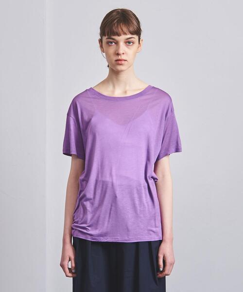 BASERANGE(ベースレンジ)の「<BASERANGE(ベースレンジ)>LOOSE ショートスリーブ Tシャツ 21SS(Tシャツ/カットソー・レディース・パープル/ライトブルー・X-SMALL)」の3枚目の写真