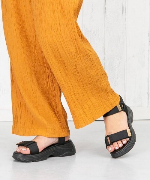 Noubel Voug Relax（ヌーベルヴォーグリラックス）の「ダブルベルト厚底スポーツサンダルｍ206（サンダル・レディース・ブラック×ブラック・S/M/L/LL）」の15枚目の写真