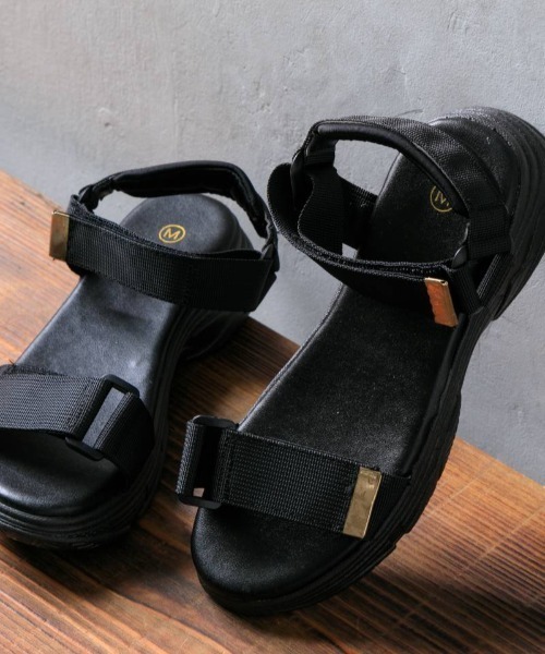 Noubel Voug Relax（ヌーベルヴォーグリラックス）の「ダブルベルト厚底スポーツサンダルｍ206（サンダル・レディース・ブラック×ブラック・S/M/L/LL）」の16枚目の写真