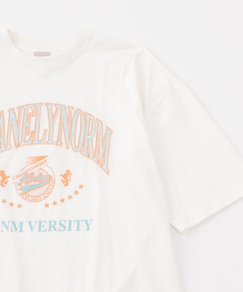 WHO'S WHO gallery(フーズフーギャラリー)の「【KOOKY'N/クーキー】刺繍viesityカレッジTEE(Tシャツ/カットソー・メンズ・ネイビー/ホワイト/ライトグレー/バーガンディー/ブラック・FREE)」の6枚目の写真