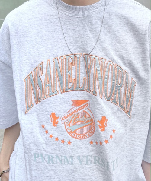 WHO'S WHO gallery(フーズフーギャラリー)の「【KOOKY'N/クーキー】刺繍viesityカレッジTEE(Tシャツ/カットソー・メンズ・ネイビー/ホワイト/ライトグレー/バーガンディー/ブラック・FREE)」の15枚目の写真