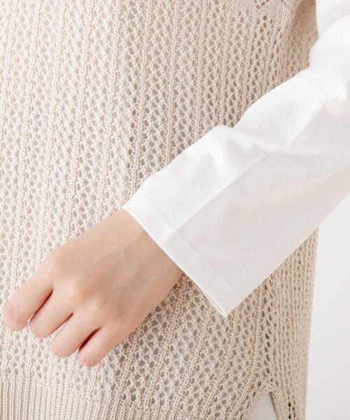 SHOO・LA・RUE（シューラルー）の「◆【S-3L/2点セット】麻タッチ透かし切替ベスト＋インナー（ベスト・レディース・チャコールグレー/オフホワイト/ライトオレンジ系・01/02/03/04/05）」の12枚目の写真