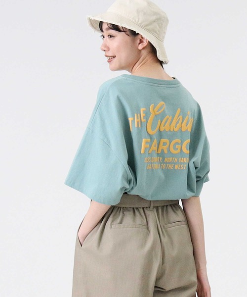 RAG MACHINE（ラグマシーン）の「【RAG MACHINE】バックプリントＴシャツ（Tシャツ/カットソー・レディース・グリーン/パープル/オフホワイト・L/M）」の2枚目の写真