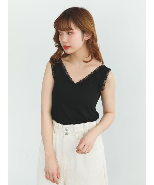 SLURR(スラ―)の「【大きいサイズ】レースリブ前後2Wayインナー(タンクトップ・レディース・ブラック/ブラウン/オフホワイト/ライトベージュ・LARGE/X-LARGE)」の10枚目の写真