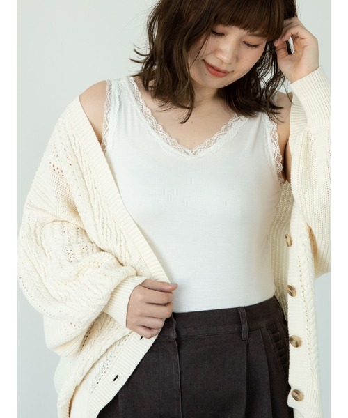 SLURR(スラ―)の「【大きいサイズ】レースリブ前後2Wayインナー(タンクトップ・レディース・ブラック/ブラウン/オフホワイト/ライトベージュ・LARGE/X-LARGE)」の16枚目の写真