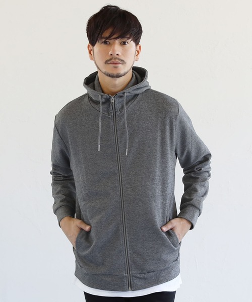 LIL VENDARS(リルヴェンダース)の「TCダンボールストレッチハイネックジップパーカー(パーカー・メンズ・アッシュグレー/ベージュ/ブラウン/杢グレー/ホワイト/ブラック/ネイビー/ブルーグレー/チャコール・S/M/L/XL)」の6枚目の写真