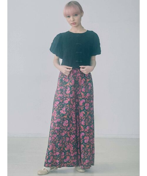 merry jenny（メリージェニー）の「パフスリーブチャイナブラウス【セットアップ着用可能】（シャツ/ブラウス・レディース・ライトブルー/ブラック/アイボリー・FREE）」の9枚目の写真