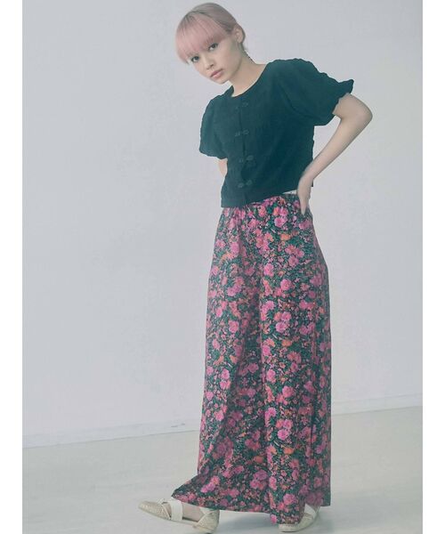 merry jenny（メリージェニー）の「パフスリーブチャイナブラウス【セットアップ着用可能】（シャツ/ブラウス・レディース・ライトブルー/ブラック/アイボリー・FREE）」の5枚目の写真