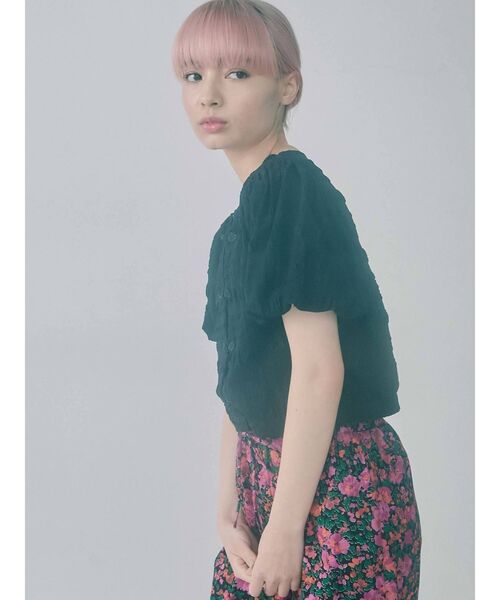 merry jenny（メリージェニー）の「パフスリーブチャイナブラウス【セットアップ着用可能】（シャツ/ブラウス・レディース・ライトブルー/ブラック/アイボリー・FREE）」の19枚目の写真