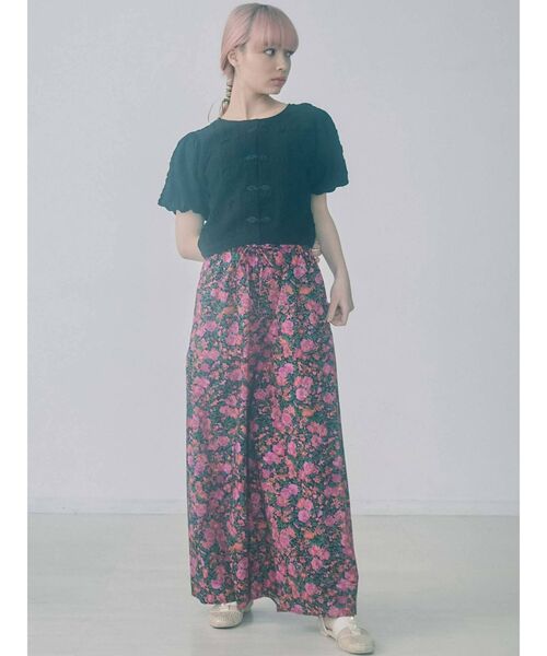 merry jenny（メリージェニー）の「パフスリーブチャイナブラウス【セットアップ着用可能】（シャツ/ブラウス・レディース・ライトブルー/ブラック/アイボリー・FREE）」の6枚目の写真