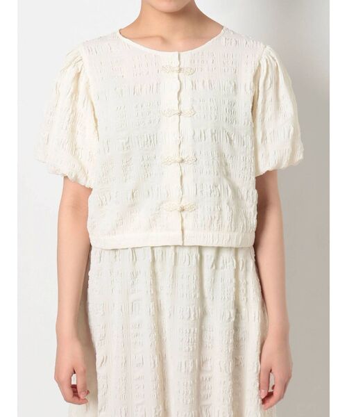 merry jenny（メリージェニー）の「パフスリーブチャイナブラウス【セットアップ着用可能】（シャツ/ブラウス・レディース・ライトブルー/ブラック/アイボリー・FREE）」の13枚目の写真