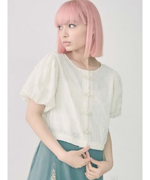 merry jenny | パフスリーブチャイナブラウス【セットアップ着用可能】(シャツ/ブラウス)