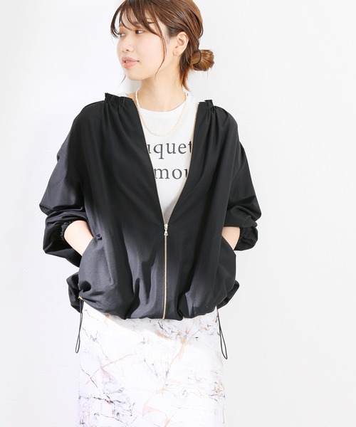 La TOTALITE(ラトータリテ)の「P/Cライトタンブラー ブルゾン【手洗い可能】◆(ブルゾン・レディース・ブラック/ベージュ・FREE)」の2枚目の写真