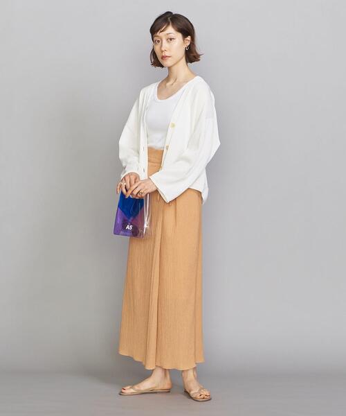 BEAUTY&YOUTH UNITED ARROWS（ビューティーアンドユースユナイテッドアローズ）の「BY 14GショートVネックワイドスリーブカーディガン -ウォッシャブル-（カーディガン/ボレロ・レディース・ブラック/オフホワイト/ライム・FREE）」の8枚目の写真