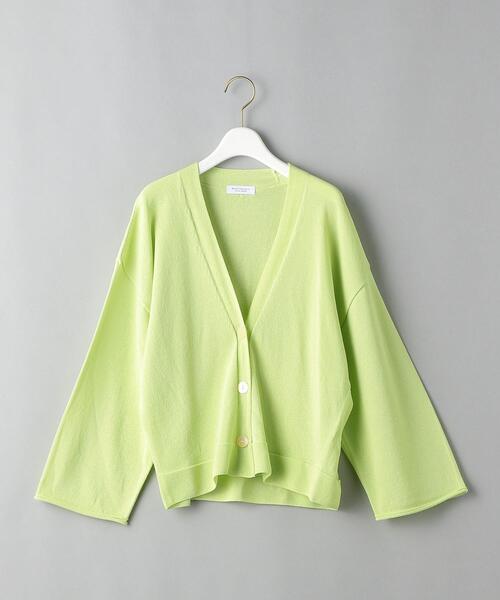 BEAUTY&YOUTH UNITED ARROWS（ビューティーアンドユースユナイテッドアローズ）の「BY 14GショートVネックワイドスリーブカーディガン -ウォッシャブル-（カーディガン/ボレロ・レディース・ブラック/オフホワイト/ライム・FREE）」の12枚目の写真