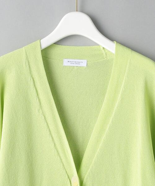 BEAUTY&YOUTH UNITED ARROWS（ビューティーアンドユースユナイテッドアローズ）の「BY 14GショートVネックワイドスリーブカーディガン -ウォッシャブル-（カーディガン/ボレロ・レディース・ブラック/オフホワイト/ライム・FREE）」の14枚目の写真