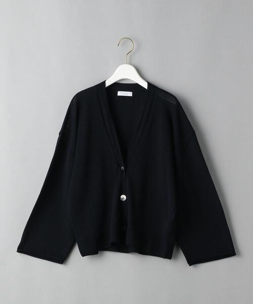 BEAUTY&YOUTH UNITED ARROWS（ビューティーアンドユースユナイテッドアローズ）の「BY 14GショートVネックワイドスリーブカーディガン -ウォッシャブル-（カーディガン/ボレロ・レディース・ブラック/オフホワイト/ライム・FREE）」の20枚目の写真